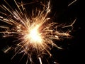 Bright sparklers on black background Royalty Free Stock Photo