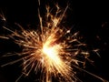 Bright sparklers on black background Royalty Free Stock Photo