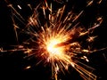 Bright sparklers on black background Royalty Free Stock Photo