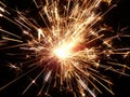 Bright sparklers on black background Royalty Free Stock Photo