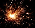 Bright sparklers on black background Royalty Free Stock Photo