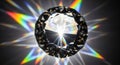 Bright Sparkling Diamond with Rainbow Light Effects Royalty Free Stock Photo