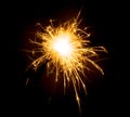 Bright sparks on deep black background closeup