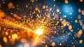 Bright Sparks Exploding From Metal Fabrication Process Royalty Free Stock Photo