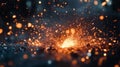 Bright Sparks Exploding From Metal Welding Royalty Free Stock Photo