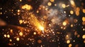 Bright Sparks Exploding During Metalwork Welding Royalty Free Stock Photo