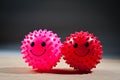 Bright, spiked rubber balls for pets Royalty Free Stock Photo