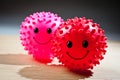 Bright, spiked rubber balls for pets Royalty Free Stock Photo