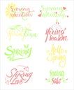 Bright Spring Calligraphic Letterings Set