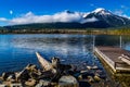 Bright spring at Vermillion Lakes. Banff National Park, Alberta, Canada Royalty Free Stock Photo