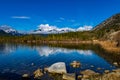 Bright spring at Vermillion Lakes. Banff National Park, Alberta, Canada Royalty Free Stock Photo