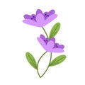 bright spring purple art drawn flower