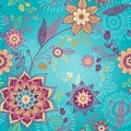 Bright spring seamless pattern with flowers.