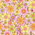 Bright spring seamless pattern with flowers.