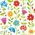 Bright spring seamless pattern with flowers.