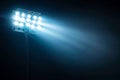 Bright Stadium Lights Shining at Night. Generative ai Royalty Free Stock Photo