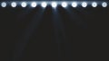 Bright stage lights flashing. Free stage with lights. Stage lighting background. Concert light. Stage Spotlight with