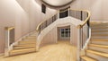 Bright staircase in the modern office 3d rendering Royalty Free Stock Photo