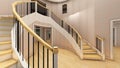 Bright staircase in the modern office 3d rendering Royalty Free Stock Photo