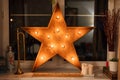 Bright star with bulbs in the interior. Royalty Free Stock Photo