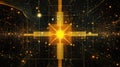 A bright star in a cross pattern symbolizes navigation and exploration in space Royalty Free Stock Photo
