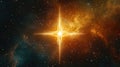 A bright star in a cross pattern symbolizes navigation and exploration in space Royalty Free Stock Photo