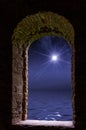 Star ocean stone window Royalty Free Stock Photo