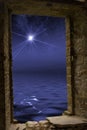 Star ocean stone window Royalty Free Stock Photo