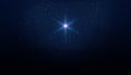 Bright star on the starry night sky.Christmas star of the Nativity of Bethlehem, Nativity of Jesus Christ. Background of the Royalty Free Stock Photo