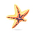 Bright starfish 3D illustration. Cartoon drawing of an adorable sea animal as a mascot or gift in 3D style on a white background. Royalty Free Stock Photo