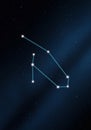 Bright starry night sky featuring the constellation Leo. Eight stars are connected by Royalty Free Stock Photo