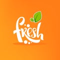 Bright Sticker, Emblem and Label for citrus fruit fresh juice