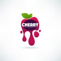 Bright sticker, emblem and logo for cherry flavor