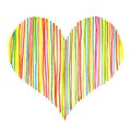 Bright striped abstract heart