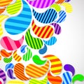 Bright striped colorful curved drops spray on a light background Royalty Free Stock Photo