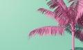 Bright summer colourful palm tree tropical background. 3D Rendering