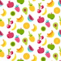 Bright Summer Juicy Fruit Painted Seamless Pattern Royalty Free Stock Photo