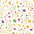 Bright Summer Juicy Fruit Painted Seamless Pattern Royalty Free Stock Photo