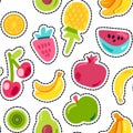 Bright Summer Juicy Fruit Painted Seamless Pattern Royalty Free Stock Photo