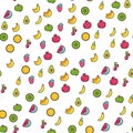 Bright Summer Juicy Fruit Painted Seamless Pattern Royalty Free Stock Photo