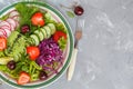 Bright summer salad of vegetables. Royalty Free Stock Photo