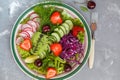 Bright summer salad of vegetables. Royalty Free Stock Photo