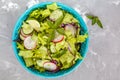 Bright summer salad of vegetables. Royalty Free Stock Photo