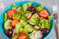 Bright summer salad of vegetables. Royalty Free Stock Photo