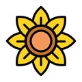 Bright summer sunflower illustration