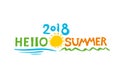 Hello Summer. 2018. Graphic inscriptions with sun and water