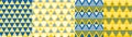 Bright summer triangle geometry seamless pattern set