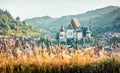 Bright summer view of Fortified Church of Biertan. Sunny morning cityscape of Biertan town, Transylvania, Romania, Europe.