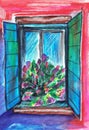 Bright summer window with large bets ÃâÃÂ¾ÃÂ»ÃÅÃËÃÂ¾ÃÂµ ÃÂ¾ÃÂºÃÂ½ÃÂ¾ ÃÂ ÃÂºÃâ¬ÃÂ°ÃÂÃÂ¸ÃÂ²Ãâ¹ÃÂ¼ÃÂ¸ ÃÂÃâÃÂ°ÃÂ²ÃÂ½ÃÂÃÂ¼ÃÂ¸ .