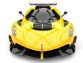 Bright summer yellow sports race super car - front view closeup shot Royalty Free Stock Photo